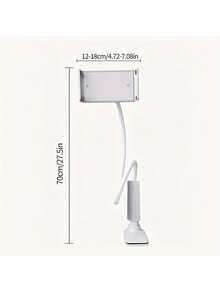 Flexible Arm Stand For Tablets And Cell Phones, 360° Rotation, Clip For Bed And Desk - White - View 3