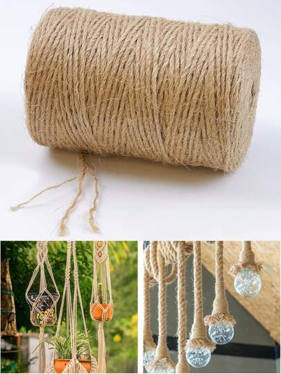 1 قطعة من الحبل الطبيعي المصنوع من الخيش والكتان بلون بيج - سمك 2 مم، 6 مم، 8 مم للمشاريع DIY، جدران الصور، تغليف الهدايا، البستنة، الزفاف وديكورات الحفلات، حبل كتان للمجوهرات