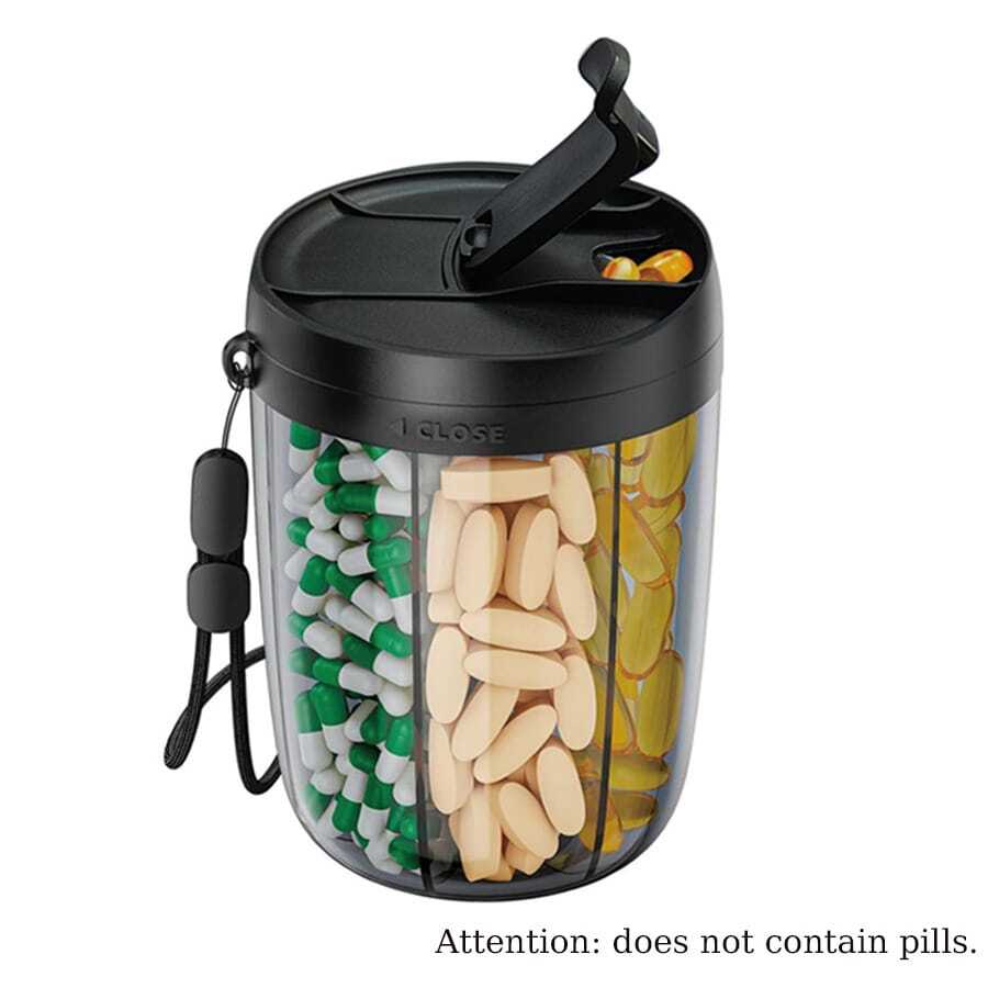 Bình đựng vitamin 6 ngăn, hộp đựng thực phẩm chức năng có các ngăn riêng biệt, dễ dàng lấy thuốc. - Nhiều màu - Xem 1