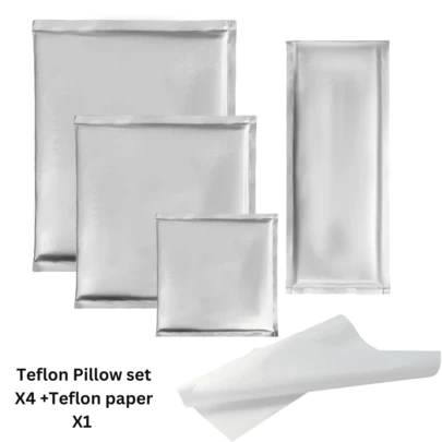 5 in 1 ヒートプレスピローセット: PTFE製ピロー4個、紙シート1枚が含まれます - Tシャツ、パーカー、バッグ、手袋、シーム、ジッパー、ボタン、ストラップのある難しい部分のプレスに最適です。転写を可能にし、表面の損傷を防ぎます。