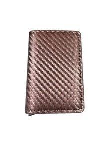RFID Aluminum Box PU Leather Men's Wallet With Card Holder, Designer Anti-Theft Wallet - Multicolor - View 10