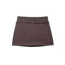 Falda pantalón con cinturón de moda casual y versátil para mujer, primavera/verano de DEEKA - Marrón - Ver 1