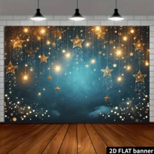 Phông nền phẳng 2D, phông nền polyester lấp lánh bầu trời sao rực rỡ, thích hợp cho tiệc sinh nhật, studio chụp ảnh và các sự kiện kỷ niệm, vải treo, không cần nguồn điện. - 1 - Xem 4