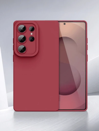 1pc Premium Solid Color Phone Case, Elegant Burgundy Protective Phone Cover, Suitable For Daily Commute, Scratch-Resistant, Compatible With IPhone 17/17 Pro/17 Pro Max/17 Air, 16/15/14/13/12/11/Pro/Pro Max/Plus, S20-S25/FE/Ultra, A56 5G, Phones - Shock-Proof, Birthday Gift, Valentine's Day Gift, New Year Gift - Case, Phone Case And Accessories, 16 Case