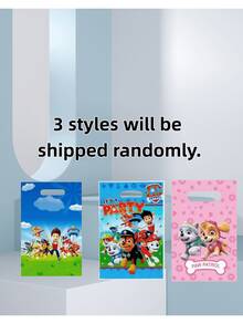 Paw Patrol 10个/30个装汪汪队立大功派对礼品袋，内含毛毛、阿奇、灰灰、路马、天天、珠珠、追踪犬、塔克、艾拉、雷克斯、野猫和自由等角色，塑料材质，适合装糖果、生日派对小礼物和装饰品，可重复使用，带提手，可用于派对回礼、家居装饰和赠送朋友。 - 彩色 - 查看 6