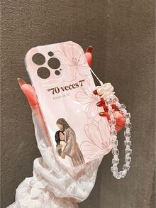 1pc New Transparent Irregular Shell Cream Texture Jesus Flower Pattern TPU Phone Case Compatible With IPhone 17 Pro Max/17/17 Pro/16 Pro Max/16/16 Pro/15 Pro Max/15 Pro/15/14 Pro Max/14 Pro/14/13 Pro 13/12 Pro/12/11, Anti-Drop With Butterfly Lanyard, Suitable As Gift For Family, Holiday, Friends, Birthday, Girlfriend, Boyfriend Or Personal Use - Multicolor - View 3