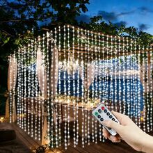 节日花环装饰串灯，8种灯光模式，USB供电，适用于约会、家庭聚会、房间、卧室、窗帘、露营、露台、背景墙、圣诞节、万圣节、生日、情人节、浪漫婚礼派对装饰 - USB窗簾燈串 - 查看 19