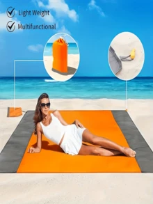 Extra Large High-Quality Anti-Sand Beach Blanket - Durable Polyester Lightweight Outdoor Mat Suitable For Camping, Hiking, Picnics, Beaches And Pools - Machine Washable All Season With Storage Bag - Multicolor - View 6