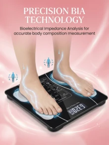 SOKANY Intelligent Electronic Bathroom Scale, Battery Powered, Wireless Design, No Charging Required, Body Fat Monitoring Function, Unisex Home Use - Black - View 8