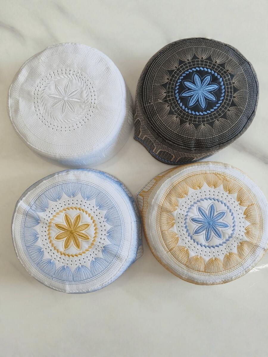 2顶绣有回族图案的帽子，绣花帽，帽子 - 彩色 - 查看 1