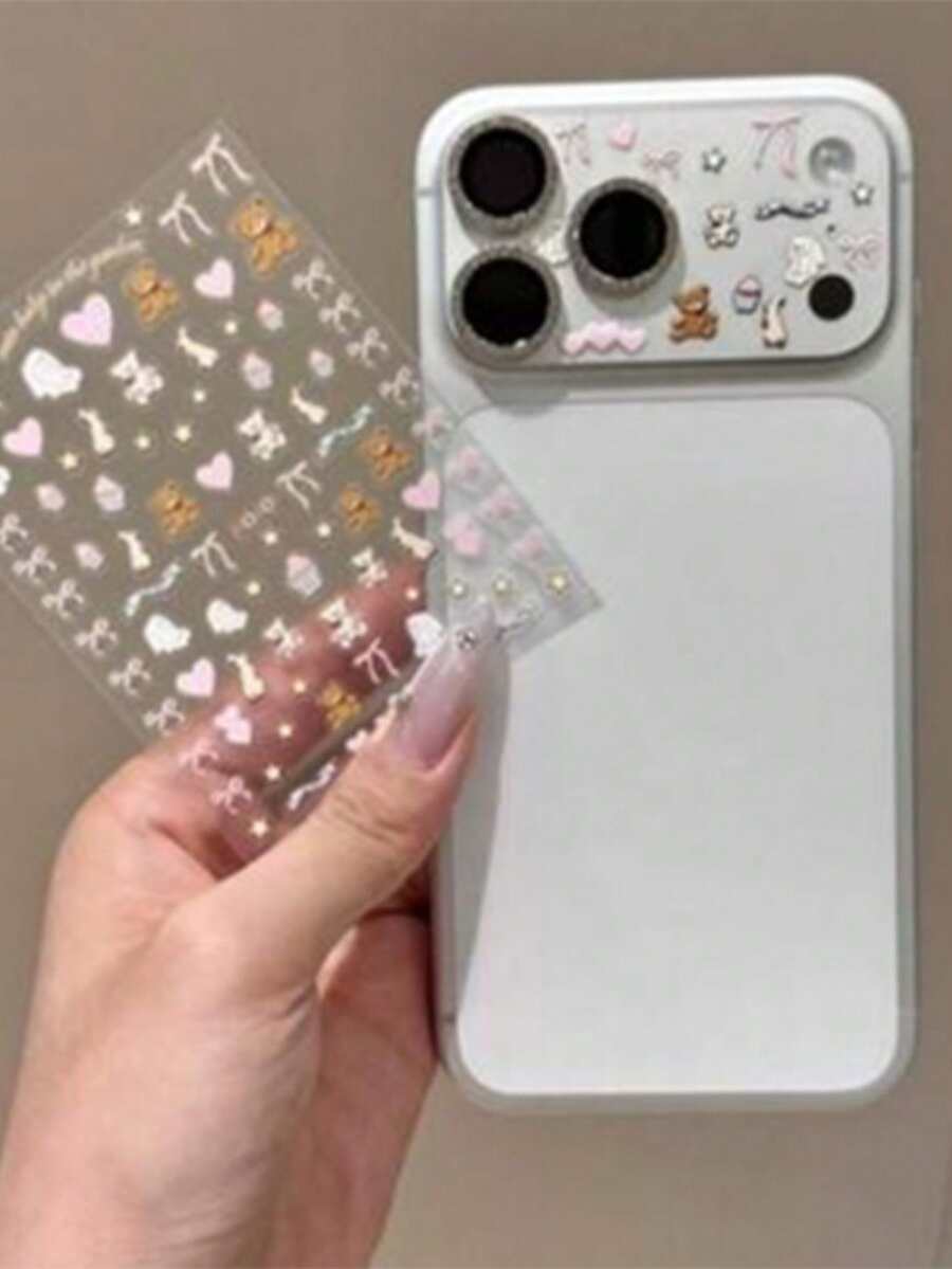 Miếng dán bảo vệ ống kính máy ảnh tự làm dễ thương, màng bảo vệ ống kính trong suốt, miếng dán trang trí tự làm tương thích với Apple 17 Pro/Pro Max, miếng dán hình gấu bông dễ thương, miếng dán điện thoại, ốp lưng điện thoại, miếng bảo vệ ống kính máy ảnh tương thích với iPhone 17 Pro Max 17, mặt dây chuyền bảo vệ camera điện thoại, miếng dán hình gấu dễ thương, miếng dán trang trí tự làm, đế dán bảo vệ camera, miếng dán trang trí máy tính, miếng dán camera điện thoại, phụ kiện điện thoại, trang trí điện thoại, quà tặng mùa xuân.