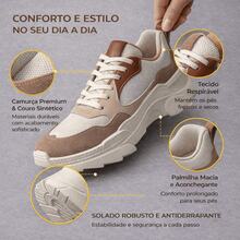 Women's Modern Platform Sneakers, Comfortable For Everyday Casual Wear, Stylish, Vacation, Lace-Up, Party, Office, Outdoor - 焦糖/天然 - 查看 7