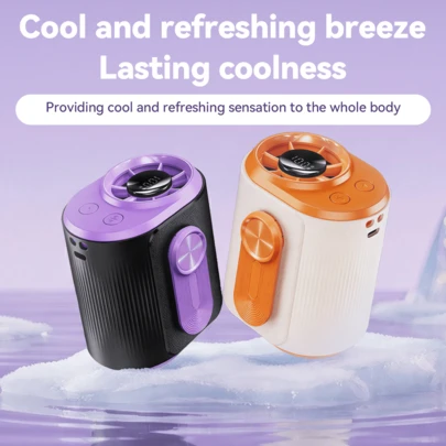 Reletech 날개 없는 미니 휴대용 선풍기 - 디지털 디스플레이가 있는 휴대용 허리/목 착용 가능, 긴 배터리 수명 및 USB 충전, 야외/해변 사용에 이상적