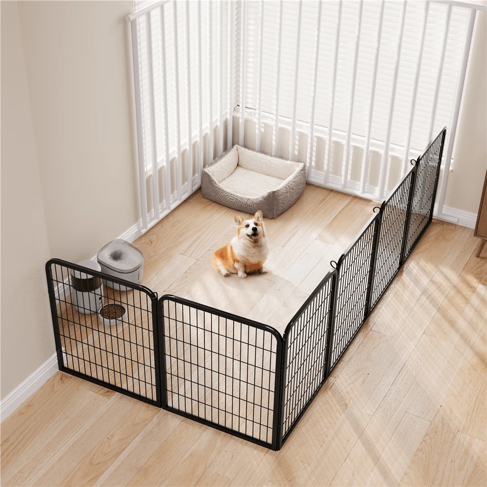Butterslay 1PC Modern Dog Playpen Panels Exercise Barrier For Outdoor Indoor - 黑色 - 查看 1