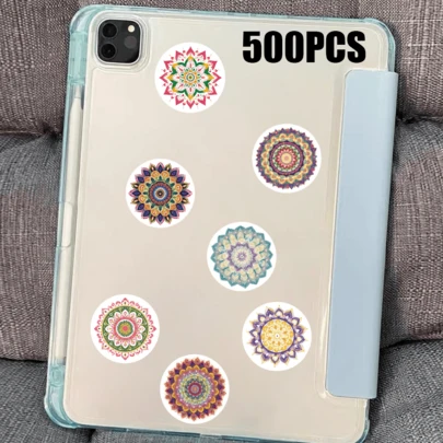JOERBABU the little kangaroo Bobbie 500pcs/Roll Mandala Art Pattern Stickers, Ideal For Gift Decoration, Children's Gifts, Water Bottle Decor, School Rewards, Stationery Decoration, Holiday Gifts And More