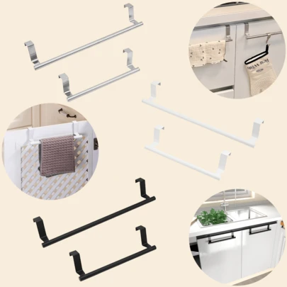 Multifunctional Towel Rack, Stainless Steel Bathroom Towel Holder, No Drilling Required, Space-Saving Design,Towel Bar Hanging Holder,Bathroom Kitchen Hotel Cabinet Cupboard Shelf