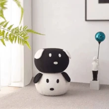 1pc Cute Puppy Stool, Creative Lamb Wool Cartoon Shoe Bench, Household Trending Entrance Shoe Rack - Multicolor - View 1