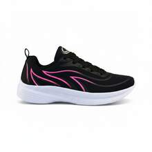 Women's Comfortable, Lightweight, Breathable Athletic Shoes For Gym And Walking - Hitam/Merah Muda - View 4