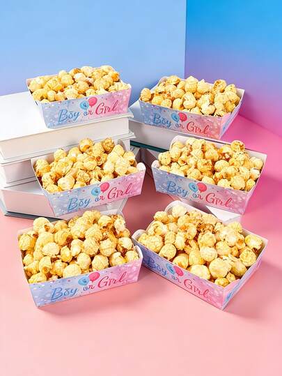 12个蓝色和粉色一次性纸盘，男女皆宜。这些一次性纸盘非常适合婴儿派对、生日庆祝、性别揭晓派对和餐桌装饰。