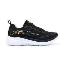 Women's Modern Lightweight Comfortable Athletic Shoes For Walking And Training - 黑/金 - 查看 5
