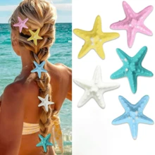 1/5/8个装女士海星发夹，夏威夷海滩风发饰，侧刘海发夹，夏季海滩度假发饰 - 彩色 - 查看 12