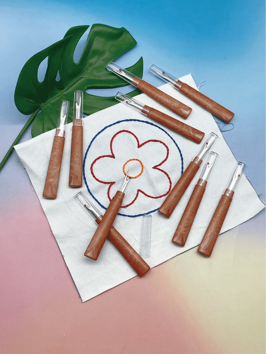 大号棕色手柄拆线器，带保护套，锋利拆线器，适合DIY缝纫和手工爱好者 - 棕色大號拆線器 - 查看 1
