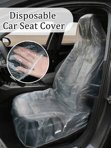 Disposable Car Seat Covers, Transparent Dust-Proof Seat Covers, Waterproof And Stain-Resistant, Universal Protective Film, Suitable For Sedans, Trucks And Various Car Seats, Lightweight And Foldable, High-Quality PE Material, Elastic Band Design, Keep Car Interior Clean - Multicolor - View 1