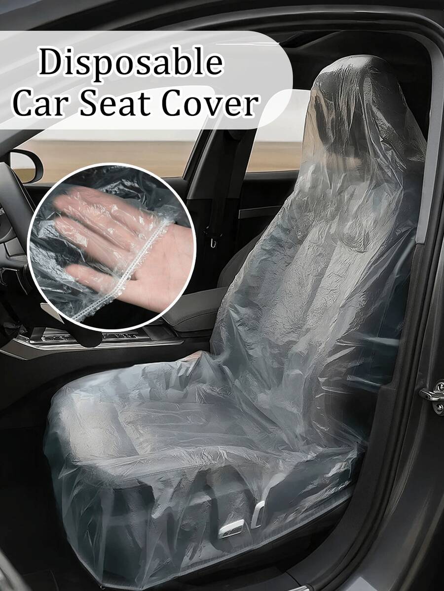 Disposable Car Seat Covers, Transparent Dust-Proof Seat Covers, Waterproof And Stain-Resistant, Universal Protective Film, Suitable For Sedans, Trucks And Various Car Seats, Lightweight And Foldable, High-Quality PE Material, Elastic Band Design, Keep Car Interior Clean - Multicolor - View 1