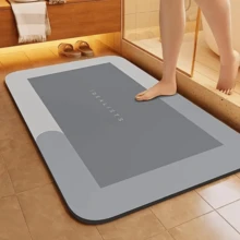 1pc Super Absorbent Letter Bathroom Mat, Non-Slip Mat, Diatom Mud Bathroom Mat, Bathroom Rug, Quick Dry, Soft Shower Door Mat, Non-Slip, Best Decoration For Bathroom, Laundry Room, Kitchen - Multicolor - View 4