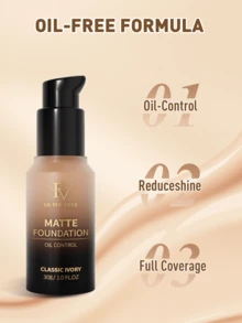 FV 持久哑光粉底液 - 控油提亮粉底液，全效遮瑕，隐形毛孔，防水无瑕，不脱妆，轻盈无负担，1.0 液体盎司（经典象牙色）。品牌美妆，面部彩妆，适合女性和女孩，秋冬季节完美适用，Y2K 时尚潮流之选，生日、情人节礼物，派对必备，最佳颜色。 - 霧面經典象牙色 - 查看 6