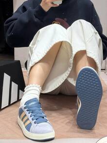 Adidas Grand Court Base 00s Comfortable, Versatile, Durable Low-Top Sneakers, Unisex, Gray-Blue - 灰藍色 - 查看 8