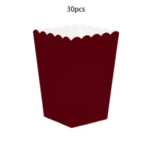 Hộp đựng bỏng ngô màu đỏ tía dùng một lần, 10 cái/20 cái/30 cái, có viền lượn sóng, thích hợp cho các bữa tiệc theo chủ đề, tiệc sinh nhật, tiệc tân gia, dành cho cả nam và nữ. - Nâu đỏ - Xem 7