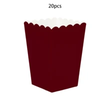Hộp đựng bỏng ngô màu đỏ tía dùng một lần, 10 cái/20 cái/30 cái, có viền lượn sóng, thích hợp cho các bữa tiệc theo chủ đề, tiệc sinh nhật, tiệc tân gia, dành cho cả nam và nữ. - Nâu đỏ - Xem 8