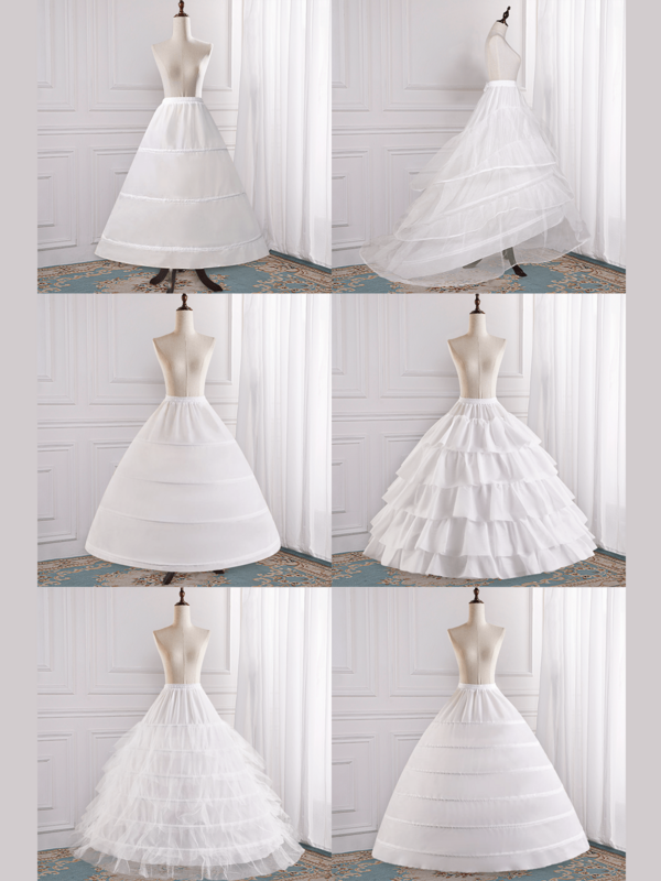 Steife Tüll Ballkleid 6-Reifrock Krinoline Petticoat, bodenlanger flauschiger Unterrock für Abschlussball, Hochzeit, Kathedrale, Festivalkleid, Geburtstag