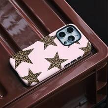 豹纹星空时尚设计手机壳，适用于 17/16PM/15PM/13/13MINI/12/11/XSMAX/7/SE2，亮面手机壳 - 黑色 - 查看 4