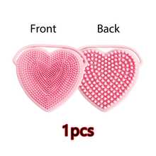 1 Set Of Double-Sided Silicone Manual Cleansing Brush, 1 Double-Sided Silicone Cleansing Brush, Heart-Shaped Manual Scrub Brush For Deep Cleaning And Gentle Exfoliation, Massage Scrub Brush, Daily Pink Manual Cleansing Brush - Pink - View 13