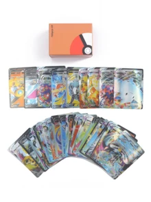 100pcs/Pack Rare English Version PVC Shiny Collectible Cards, Game Cards, Children Fans Collection - Multicolor - View 1