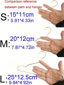 5pcs/Set Gold Mini Clothes Hangers, Metal Small Hangers, Suitable For Teddy Bears, Cats, Plush Toys, Dolls, Pet Clothing Racks - Gold - View 4