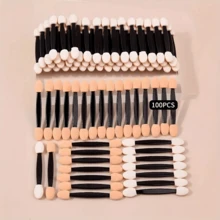 100pcs/50pcs Makeup Sponge Eyeshadow Brushes Set, Eyeshadow Brushes, Makeup Brushes, Dual-Ended Soft Sponge Eyeshadow Mini Makeup Tools, Valentine's Day, Travel Essential, Girls Favorite - Multicolor - View 14