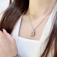 Dây chuyền hình gấu bông SWAROVSKI TEDDY dễ thương, lãng mạn, màu hồng, kiểu đeo xương quai xanh, quà tặng bạn gái, quà Giáng sinh, quà Valentine, quà Tết Thất Tích, quà sinh nhật, quà tặng bạn gái - Hồng - Xem 5