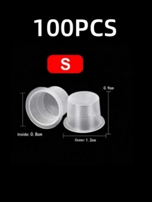 100/1000pcs Transparent Microblading Pigment Cups With Lids, For Lip/Eyebrow Semi-Permanent Makeup, Bleaching Supplies - Clear - View 9