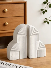 Giá đỡ sách hình đám mây màu trắng bằng nhựa (họa tiết lượn sóng) - Thiết kế hiện đại, thời trang, phù hợp để đặt trên bàn làm việc, trang trí kệ sách và bàn cà phê phòng khách. Có thể giữ sách chắc chắn, tạo thêm không gian tươi mới và tối giản, là lựa chọn phổ biến cho phụ kiện trang trí nhà cửa thời trang và tiện dụng. - A - Xem 10