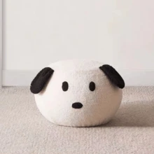 1pc Cute Puppy Stool, Creative Lamb Wool Cartoon Shoe Bench, Household Trending Entrance Shoe Rack - Multicolor - View 8