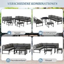 Garden Lounge Chair Set, Combination Of Aluminium Chairs, For Garden Balcony, With Reclining Function, Four-Way Adjustable Backrest, Including Soft Seat And Back Cushions, Grey (Preview SKU: Hw00002aaa) - Grey - View 9