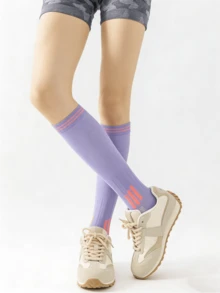 1/6 Pairs Thin Yoga Fitness Sports Compression Knee High Socks, Spring/Summer - Multicolor - View 11