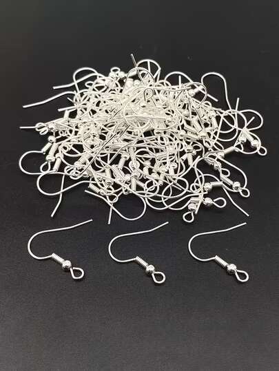 200pcs 20mm Earring Hooks, Earring Backs And Earring Findings, Suitable For DIY Jewelry Making And Pendants, French Earring Hooks With Pendant Earrings And Stud Earrings, Semi-Finished Earring Findings For DIY Earrings