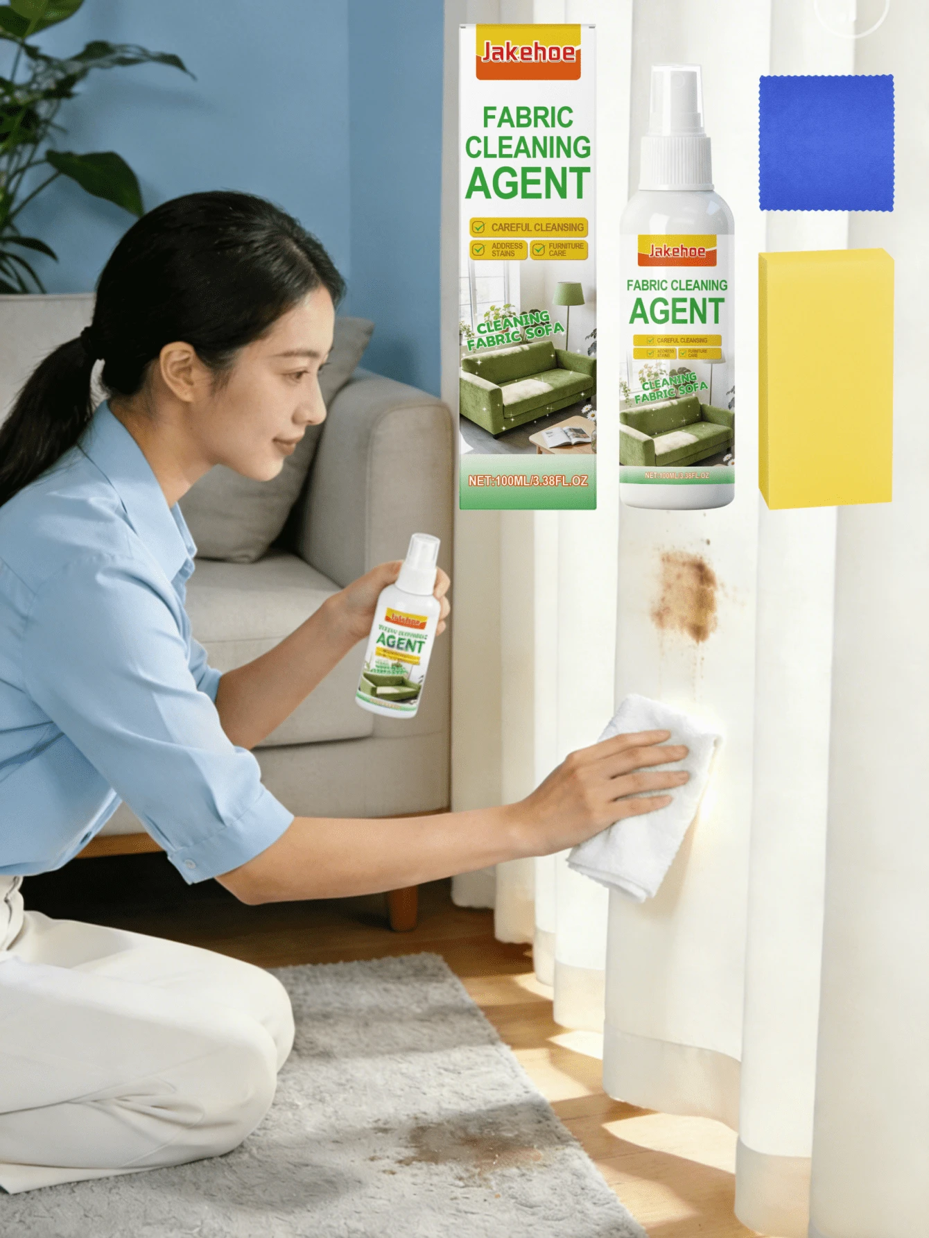 Fabric Sofa Dry Cleaning Agent, Textile Curtain Carpet Home Decontamination Daily Household Cleaning Agent - Liquid - View 1