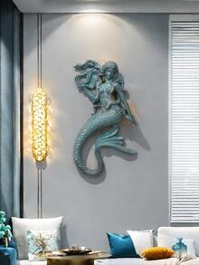 1 Tượng nàng tiên cá treo tường kiểu cổ điển, chất liệu cao cấp, chịu lực tốt | Tác phẩm điêu khắc trang trí trong nhà/ngoài trời bằng nhựa chất lượng cao | Quà tặng cho gia đình và bạn bè - Nhiều kiểu dáng - Xem 8