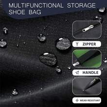 Túi đựng giày du lịch - Bộ 4 túi đựng giày du lịch cỡ lớn chống thấm nước có khóa kéo và tay cầm - Túi đựng đồ dùng phòng tập thể dục, unisex, hành lý, tủ quần áo (16.5x9.4 & 15.5x7.5 inch) - Xem 6