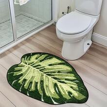 1pc Leaf Pattern Plush Thickened Carpet, Warm Fuzzy Rug For Autumn/Winter, Decorative Floor Mat For Bedroom, Living Room, Home Decor, Washable - Multicolor - View 1